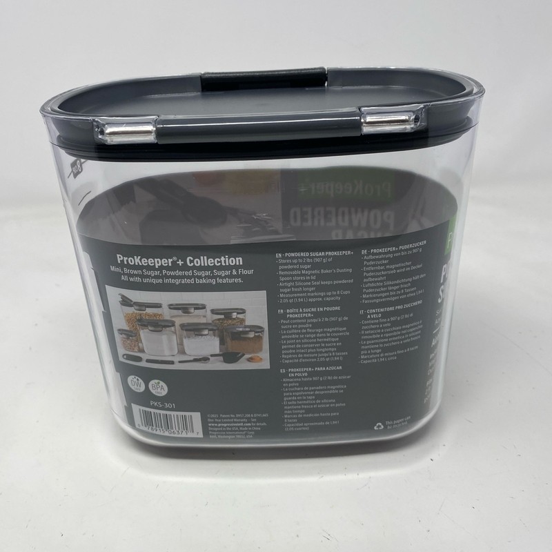 Progressive ProKeeper+ Powdered Sugar Container, Clear/Gray, 2.05 Qt gallery