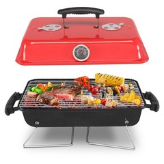 Folding Portable BBQ Charcoal Grill Compact Tabletop Mini Smoker Small Outdoor
