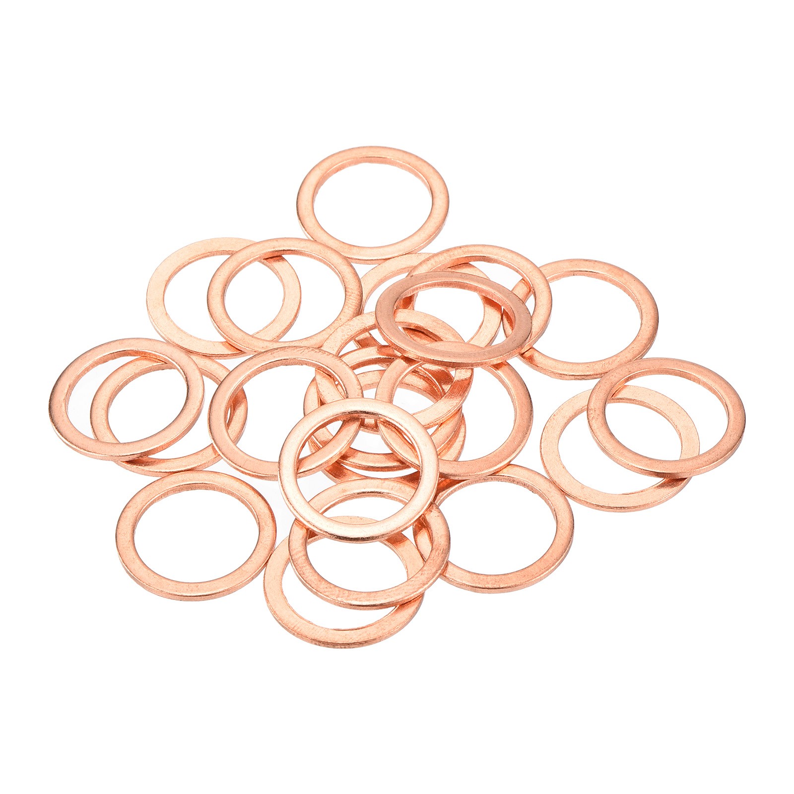 22 Pcs Flat Copper Washers 12x16x1mm Copper Flat Sealing Ring Washers gallery