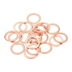 22 Pcs Flat Copper Washers 12x16x1mm Copper Flat Sealing Ring Washers