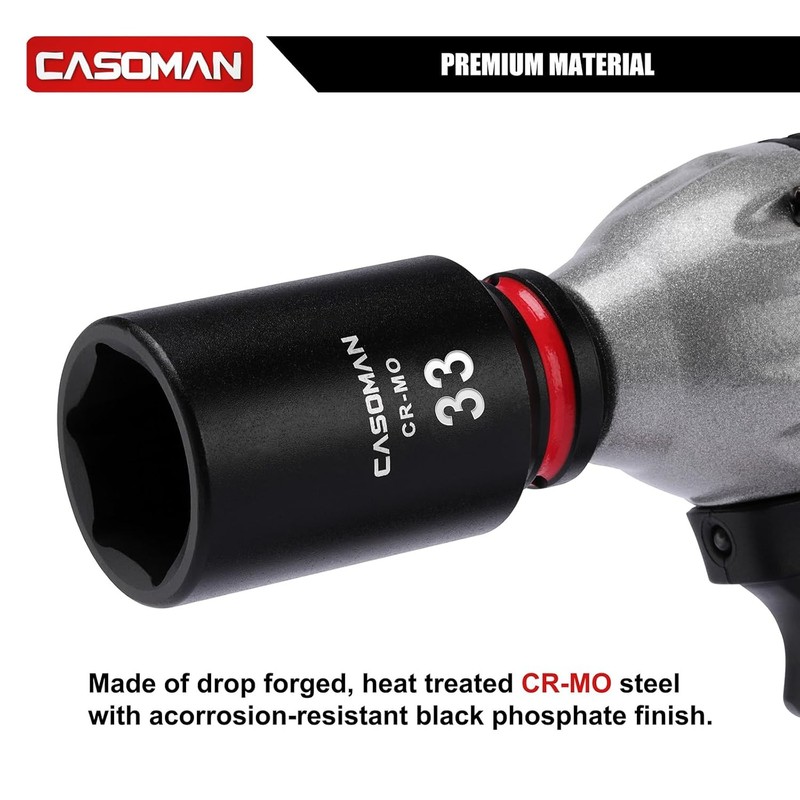 33mm Deep Impact Socket 1/2" Drive 6-Point Metric CR-MO Casoman Socket gallery