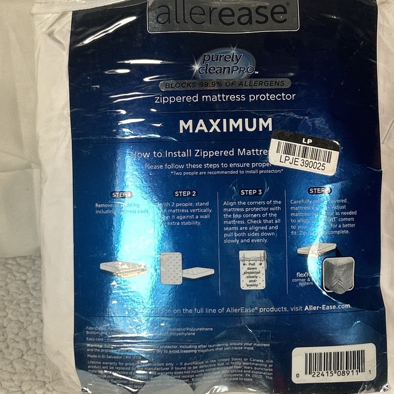 AllerEase Waterproof Mattress Protector, Maximum Allergy Zip Up Size Twin XL New gallery