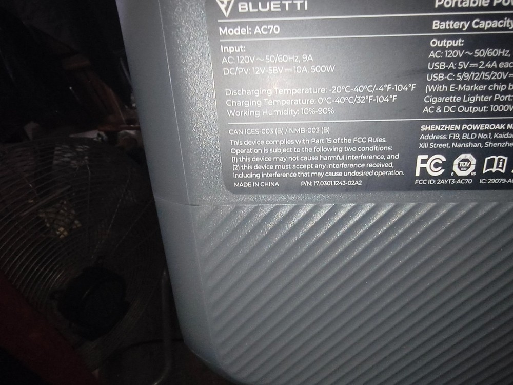 bluetti ac70 portable power station 1000w 768wh gallery