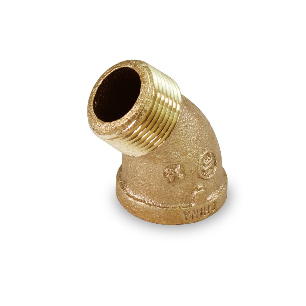 Midline 45 Degree Street Elbow Lead Free Brass Threaded Male Female 1/8"in-3"in gallery
