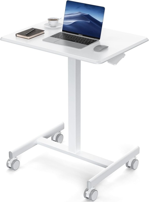 Adjustable Height Mobile Laptop Standing Desk with Wheels - Sit to Stand Desk gallery