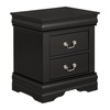 Traditional Solid Wood Nightstand with 2 Drawers in Black / Dark Cherry / White gallery