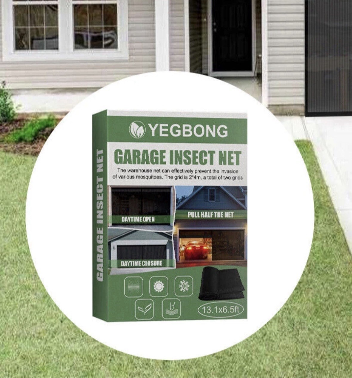 Magnetic Garage Mosquito Insect Screen Door 13x6.5 FT Fiberglass Screen Kit Net gallery