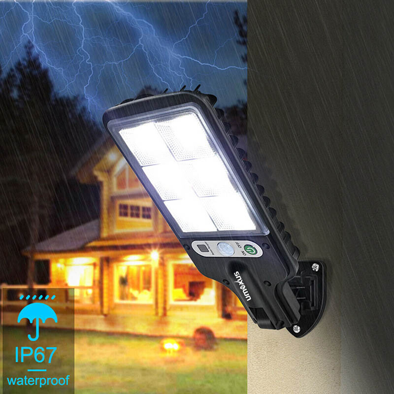 LED Solar Light Motion Sensor 3 Modes Flood Lamp Outdoor Street Wall Yard Garden gallery