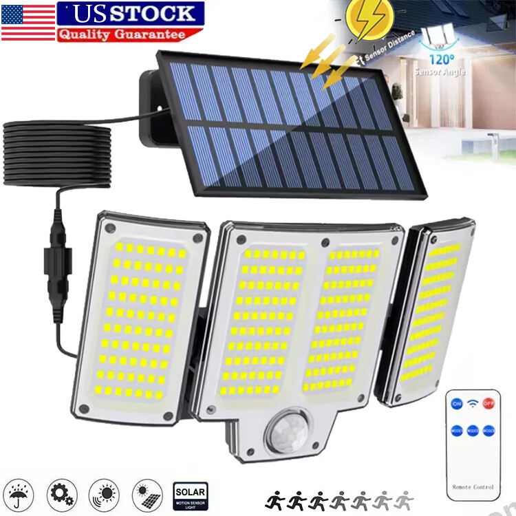 3000LM 280 LED Solar Lights Outdoor Waterproof Motion Sensor Security Wall Lamps gallery