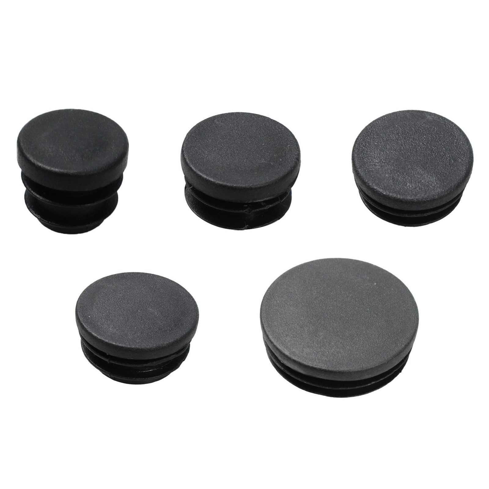 PDETVEO 12 PCS 1 1/4 Inch Round Plastic End Caps, 1 Round, Black gallery