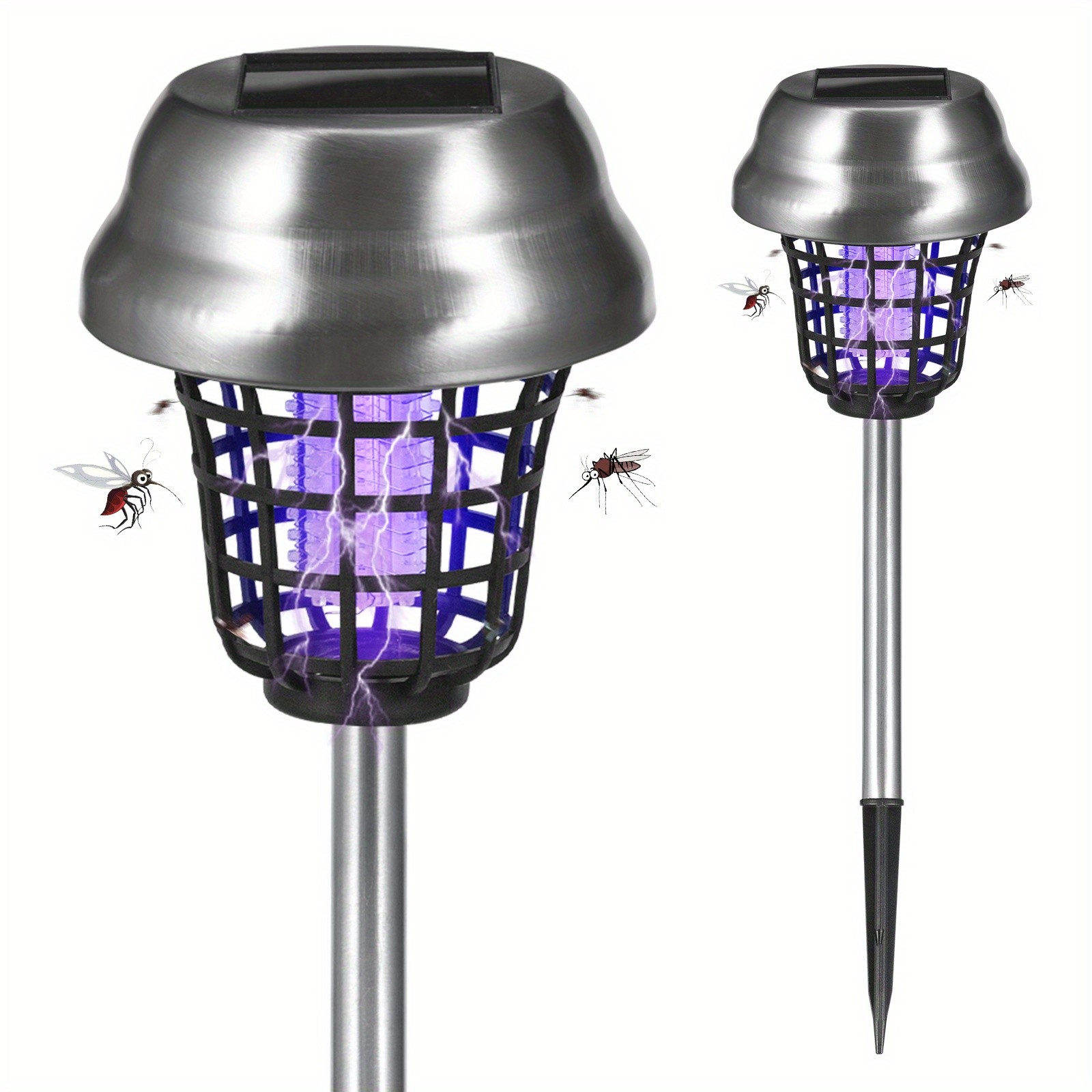 2 Pack Solar Mosquito Killer Lamp LED Bug Zapper for Yard gallery