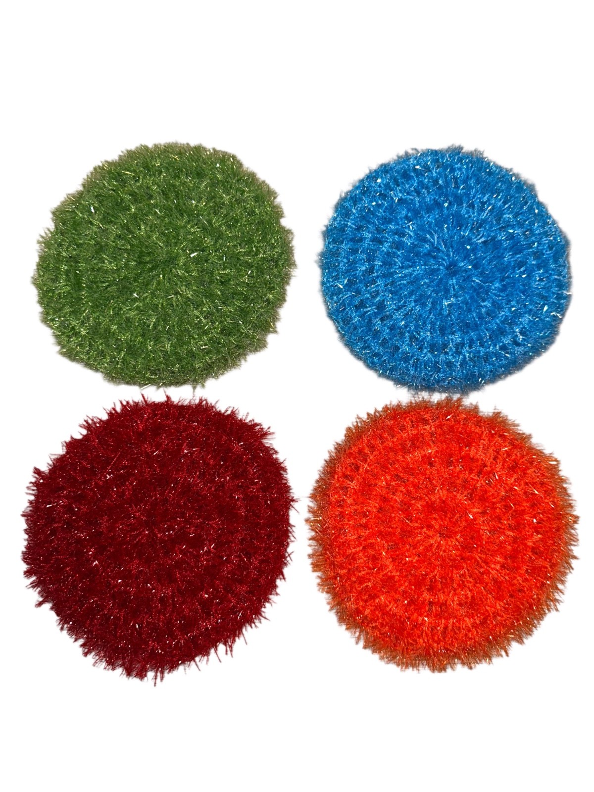 10ct 100% Handmade Crochet Reusable/Washable Multicolor Dish Sponge/Scrubbies gallery