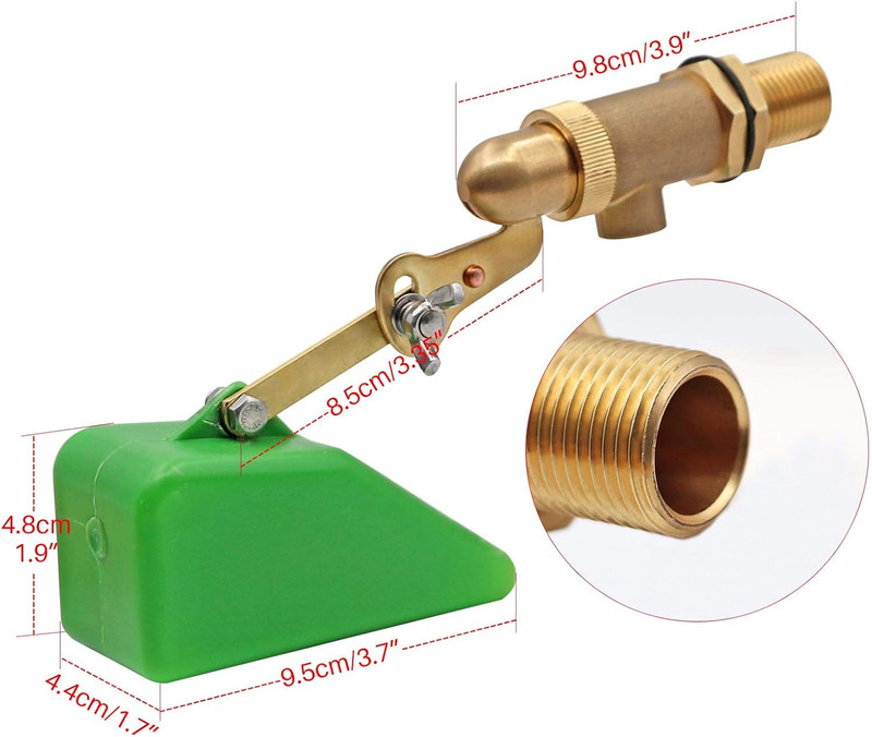1/2 Inch Brass Valve with Plastic Float Water Float Valve with Adjustab gallery