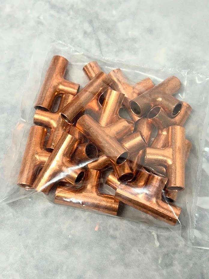 20 PACK 1/4" Inch ID TEE COPPER FITTING 3 WAY WELD JOINT HVAC A/C NEW gallery