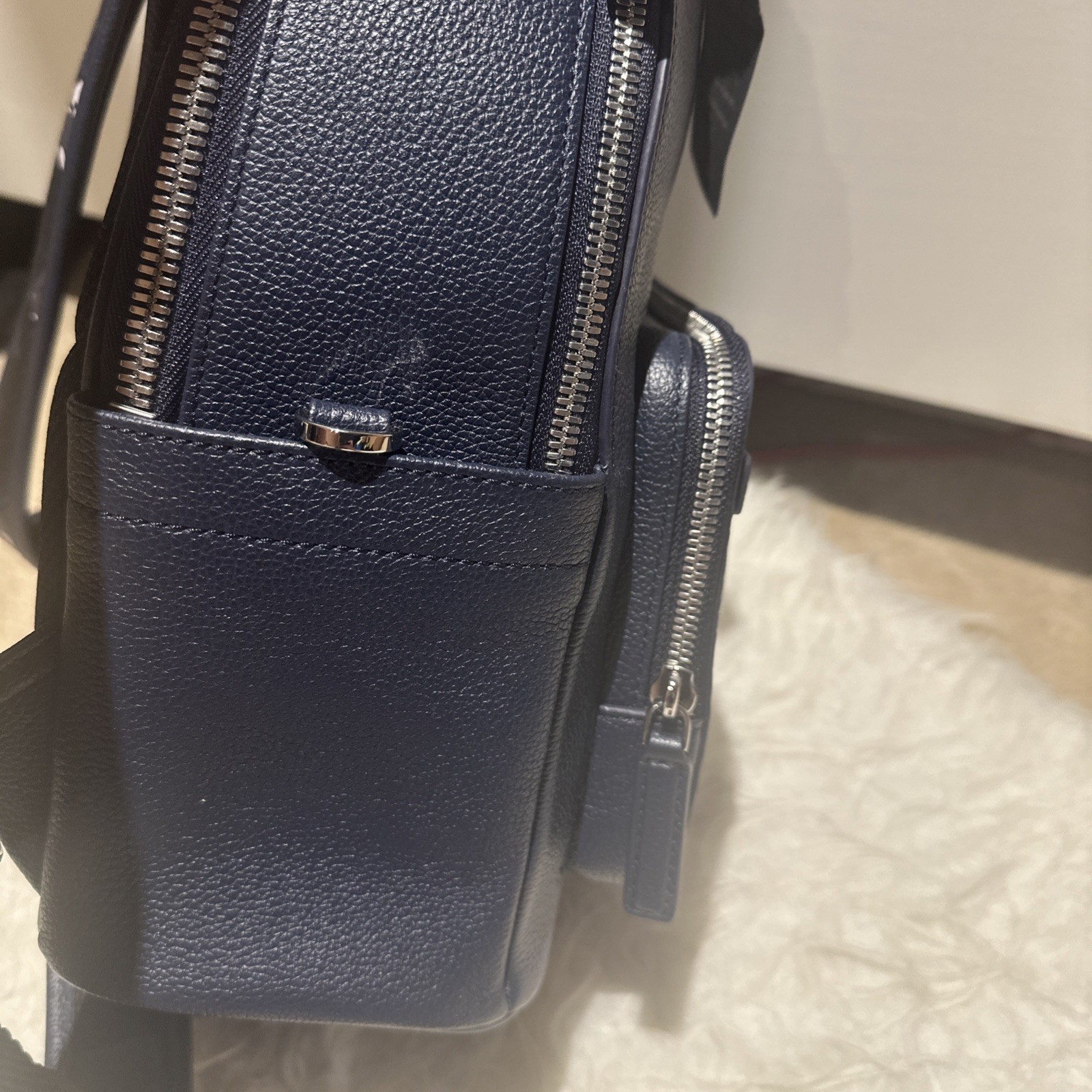 New MCM Backpack with Tag (Dark Blue Babe Leather) Authentic .Collection! 4