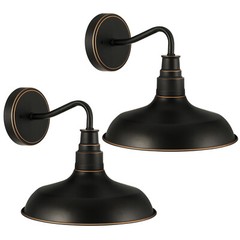 DEWENWILS 2-Pack Wall Lamp Vintage Outdoor Wall Sconce Farmhouse Barn Light