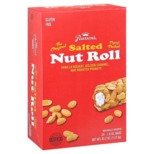 Full Box 24x Pack Pearson's Original Salted Peanut Packed Nut Roll Candy | 1.8oz gallery