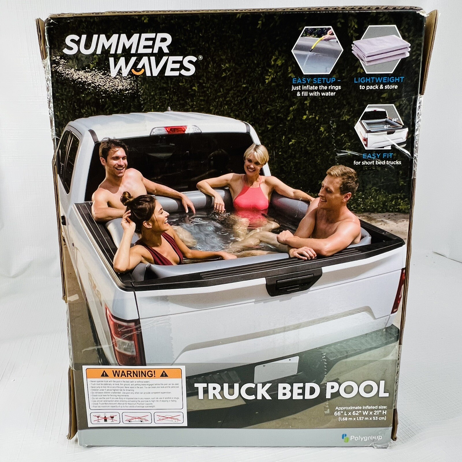 Summer Waves Inflatable Truck Bed Pool (66 In x 62 In x 21 In) Short Bed Trucks gallery