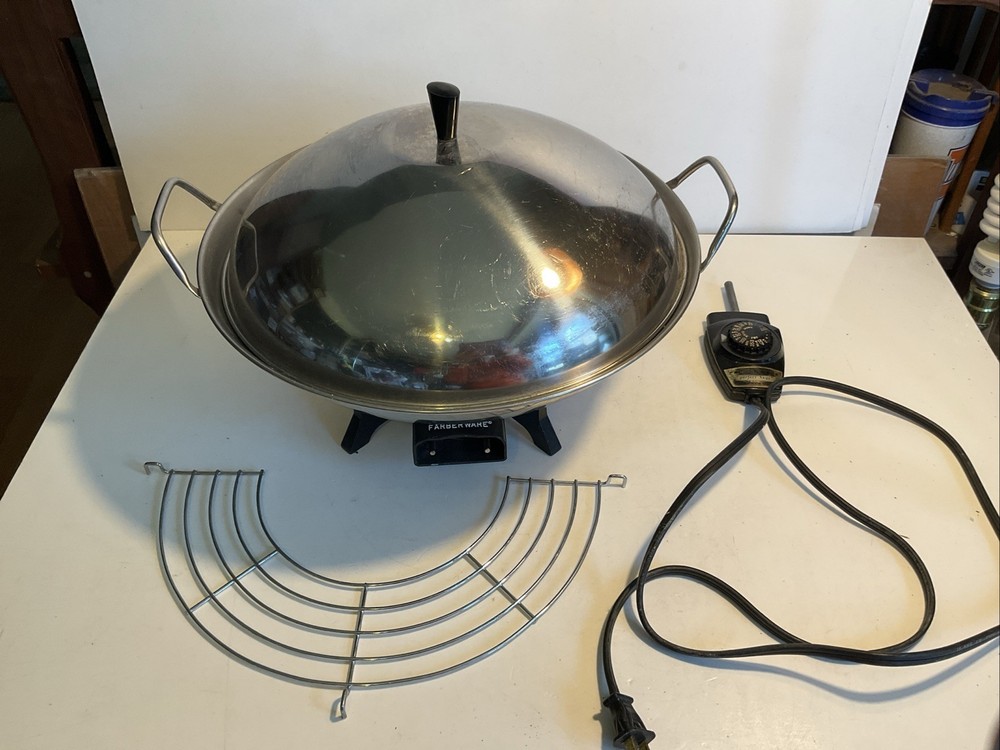 Vintage Farberware Electric Wok Model #303 With Rack Power Cord