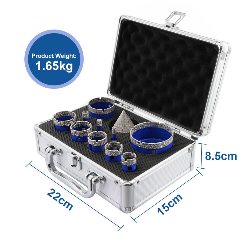 Diamond Hole Saw Kit Core Drilling Bit Set for Porcelain Tile Marble 11pcs/box gallery
