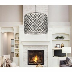 Large Chandelier Ceiling Light Fixture Silver Crystal Balls Polished Nickel 35″