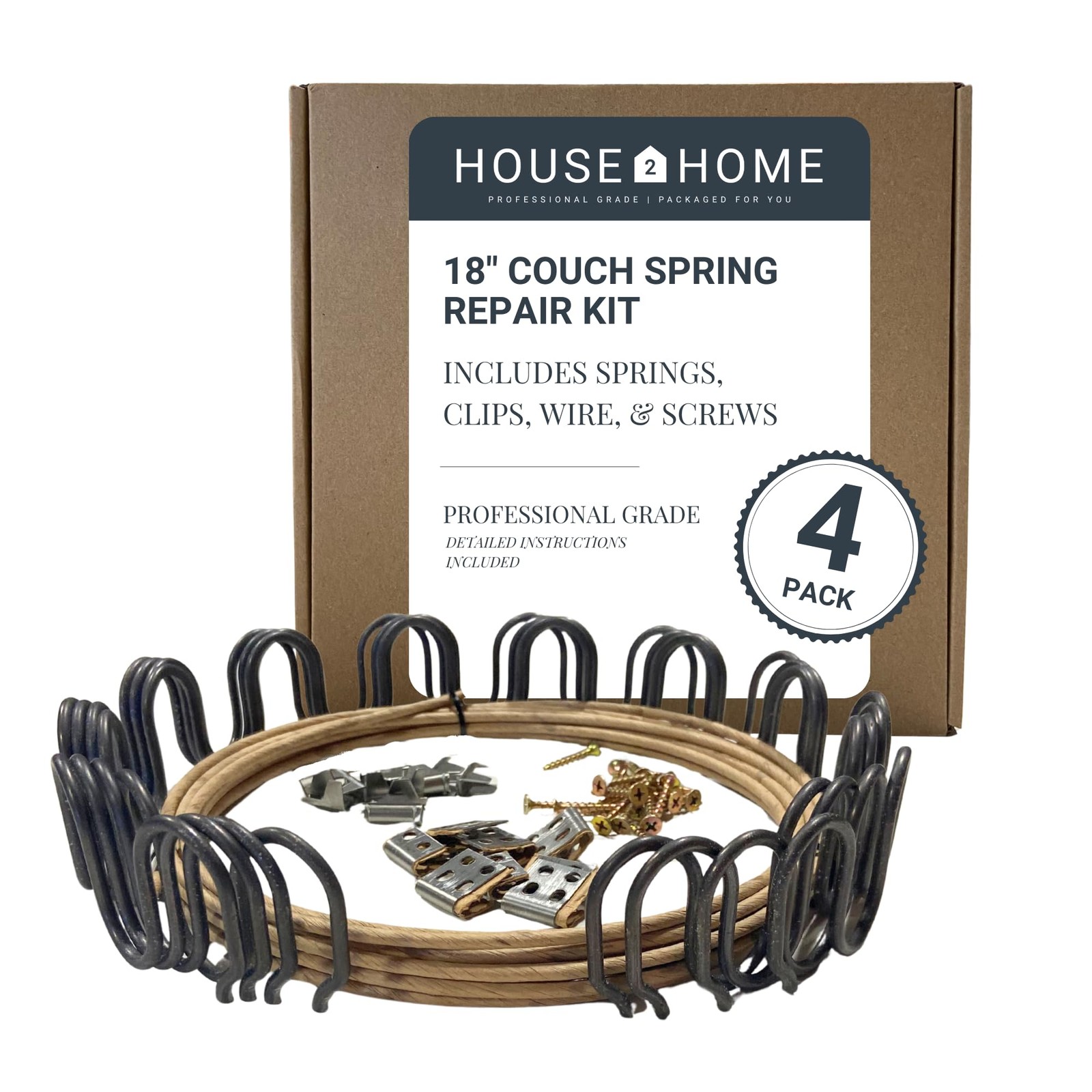 Couch Spring Repair Kit - 18" Springs, Clips, Wire, Screws & Instructions gallery