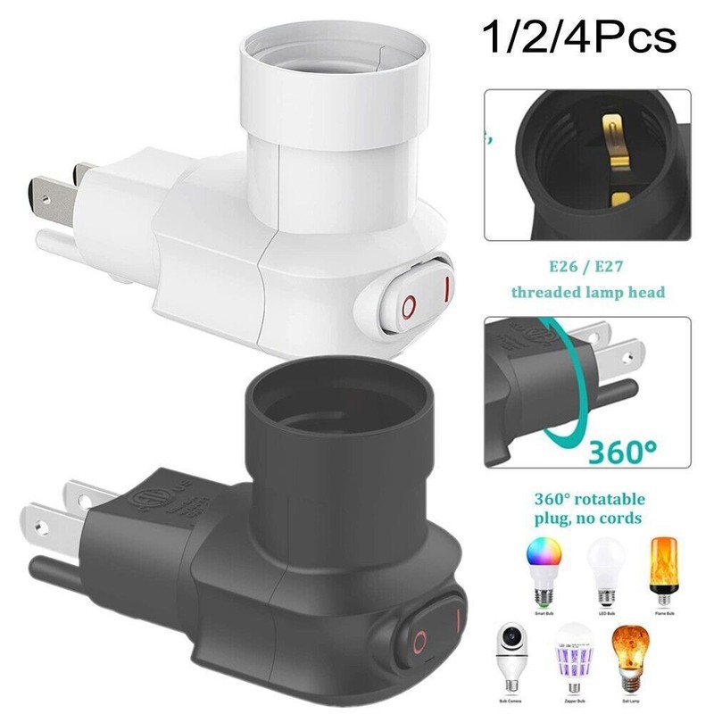 Plug-in Outlet to Socket Adapter Convert Outlet to Light Bulb Socket to E26 E27 gallery