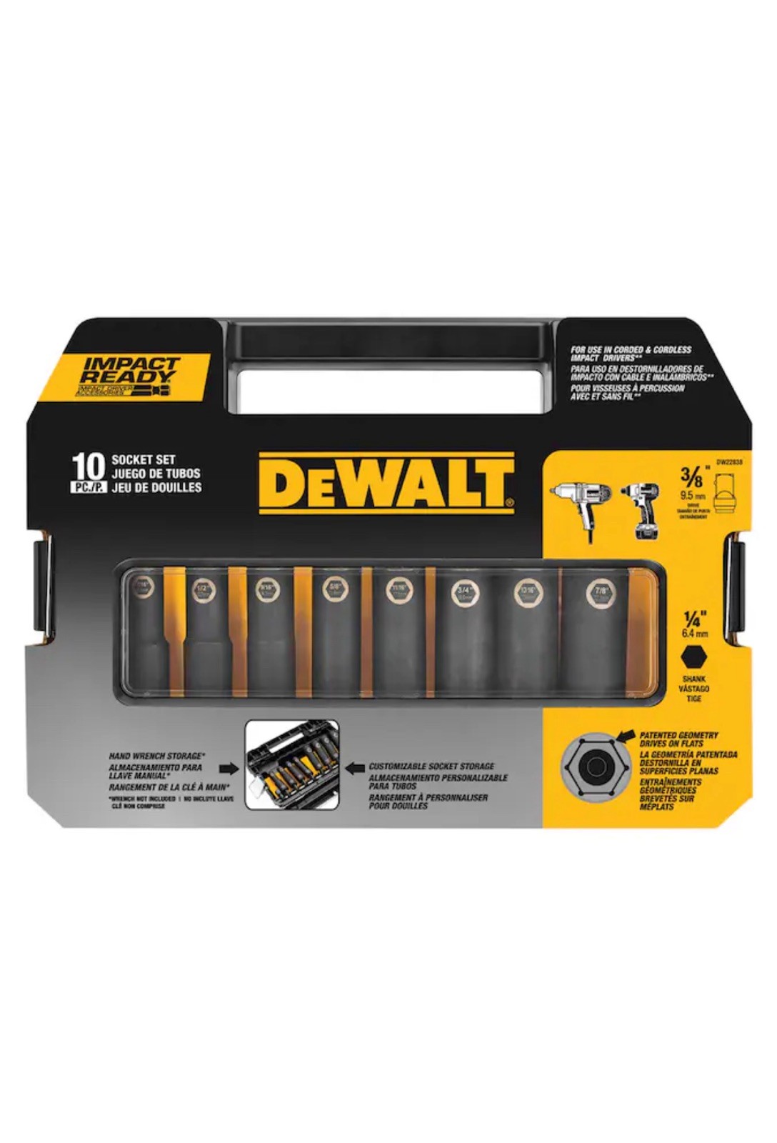 Dewalt 3/8-In 10-Piece Impact Ready Socket Set New gallery