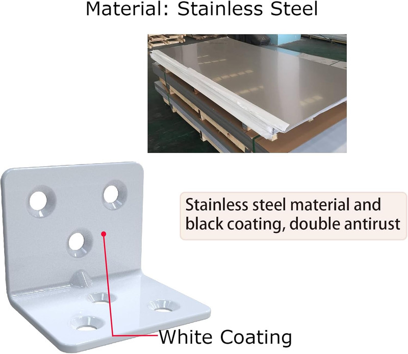 White Stainless Steel Corner Bracket,Joint Right Angle Bracket,L Shape Heavy Dut gallery