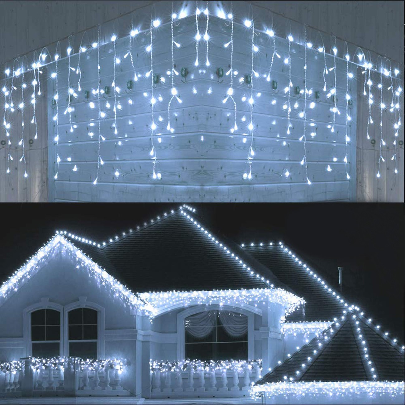 Icicle Lights Outdoor Connectable Plug in Christmas Curtain String Light Holiday gallery