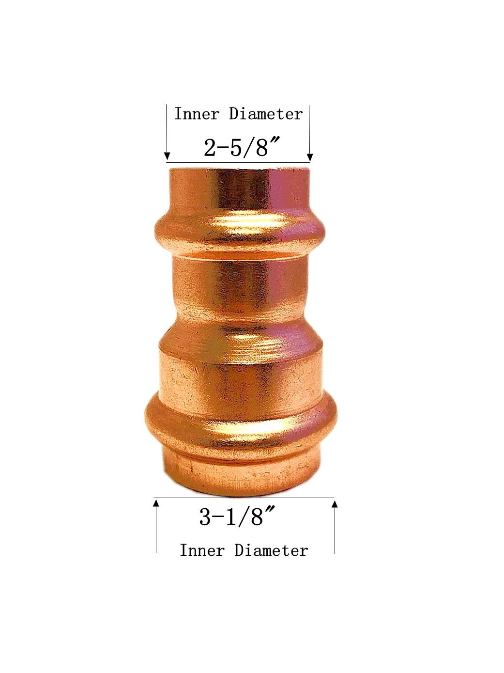 Libra Supply 3'' x 2-1/2'' inch Copper Press Coupling Bell Reducer P x P gallery