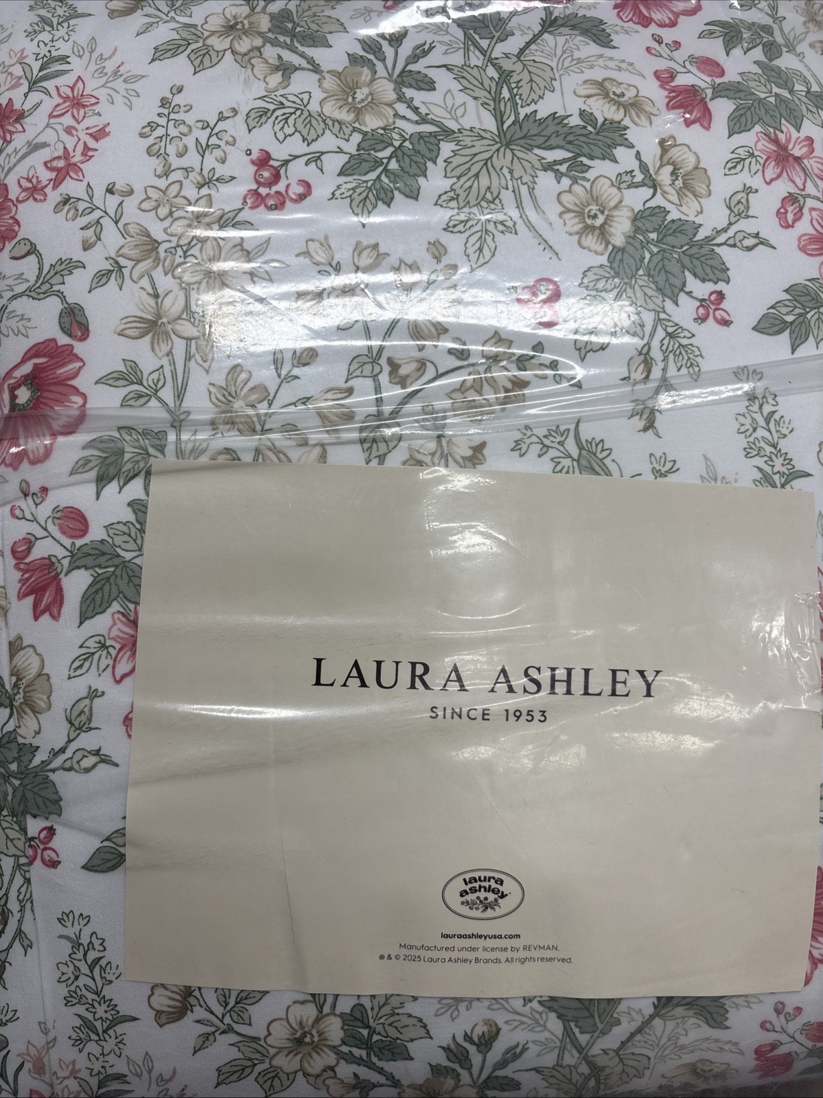 Laura Ashley 7pc Full/Queen Arden Floral Comforter Bedding Set Pink BRAND NEW !! gallery