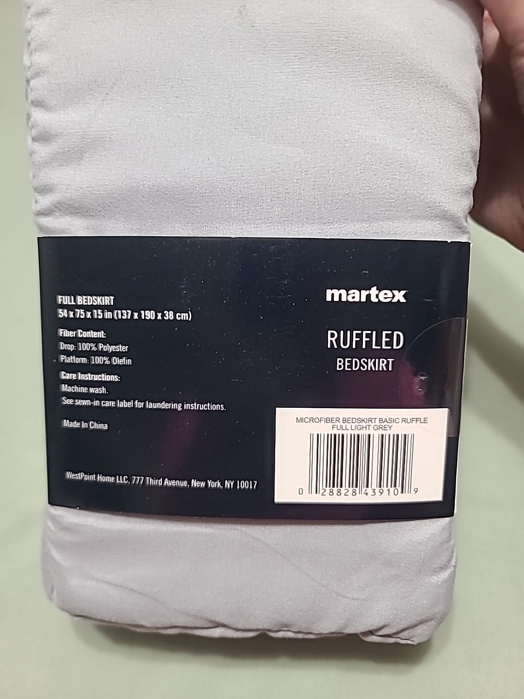 MARTEX Full Ruffled Light Grey BedSkirt/ Microfiber BedSkirt/54x75x15 In gallery