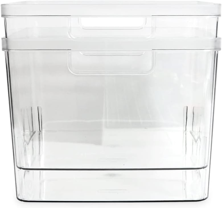 2-Pack Extra-Large Clear Storage Bins 11.5” L x 14” W x 9” H w/Cutout Handles... gallery