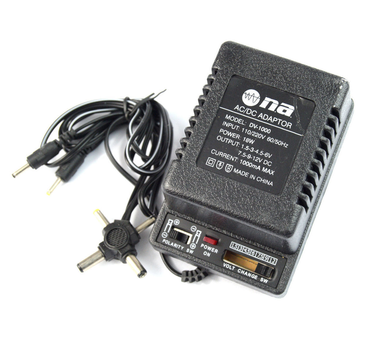 AC DC Power Adapter Polarity Switchable 1000ma 1.5V 3V 4.5V 6V 7.5V 9V 12V DC gallery