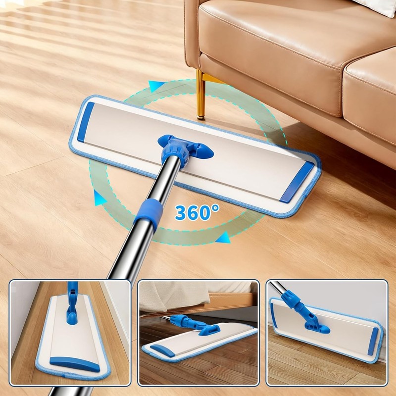 18" Professional Microfiber Mop Floor Cleaning, Flat Mop with Stainless Steel Ha gallery