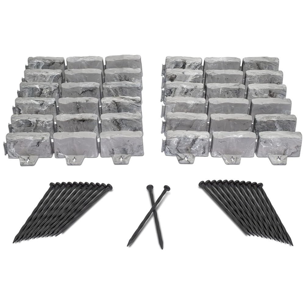 Stone-Look No-Dig Landscape Edging Kit