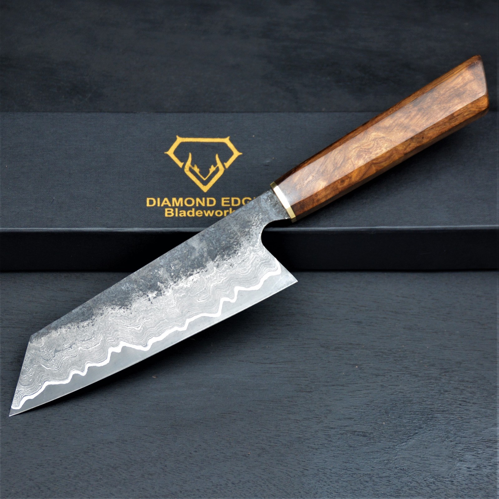 Handmade Japanese Damascus Chef Knife San Mai, 52100 steel ,Rosewood Handle gallery