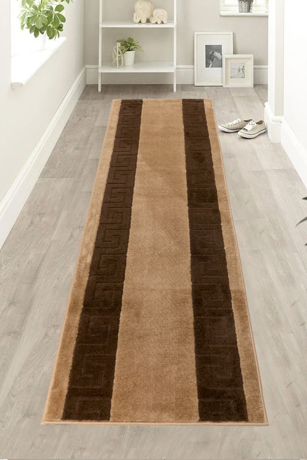 Custom Size Euro Collection Meander Design Non Skid Washable Rug Runners gallery