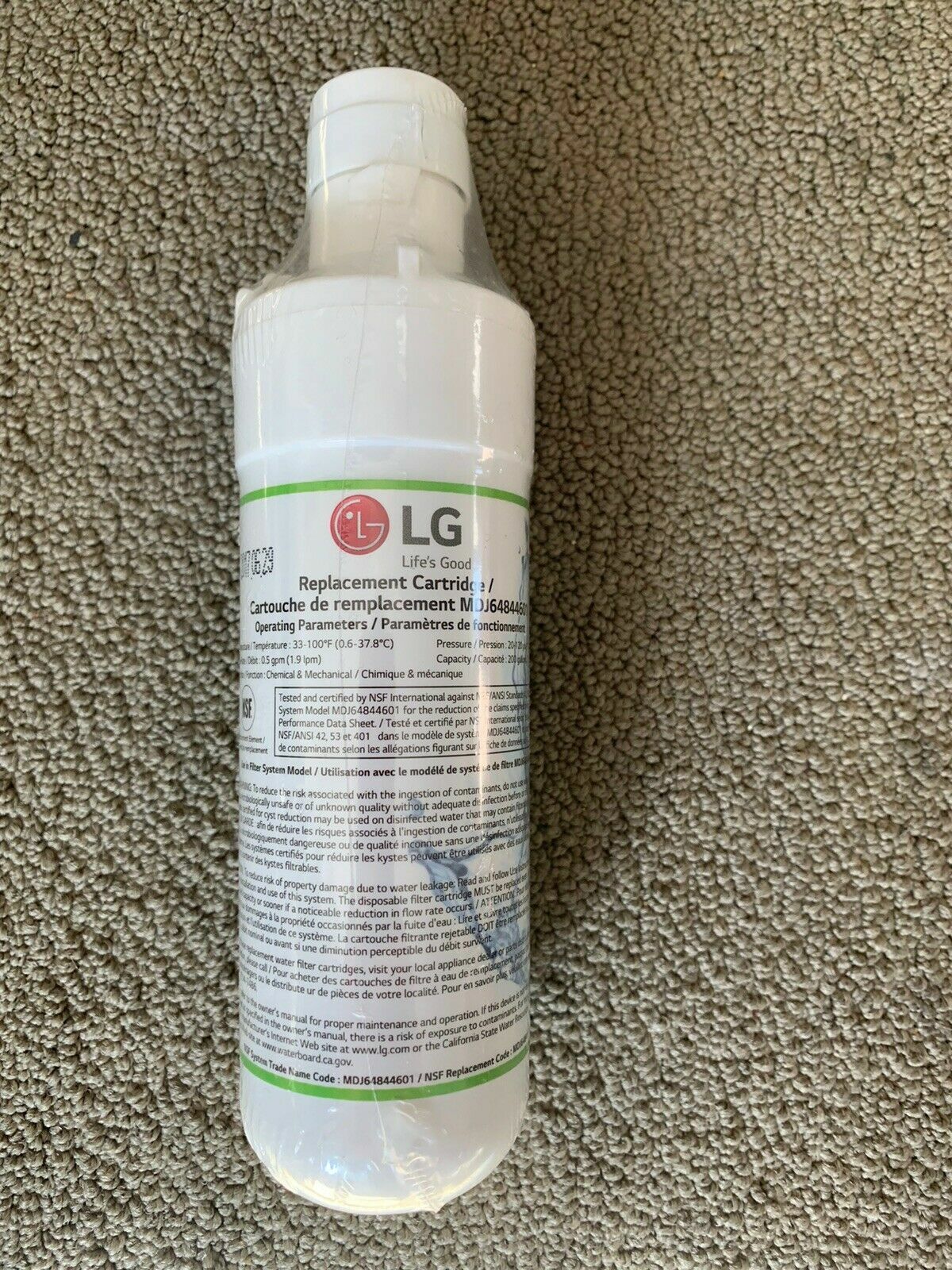LG Refrigerator Water Filter Lt1000P/PC/PCS ADQ74793504 gallery