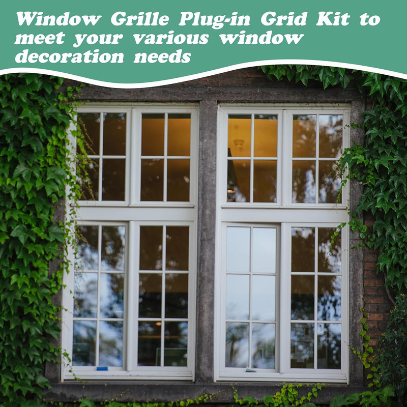 DECOHS 66 Ft Window Grille Inserts Grid Kit- TPE Self-Adhesive Peel and Stick Tr gallery