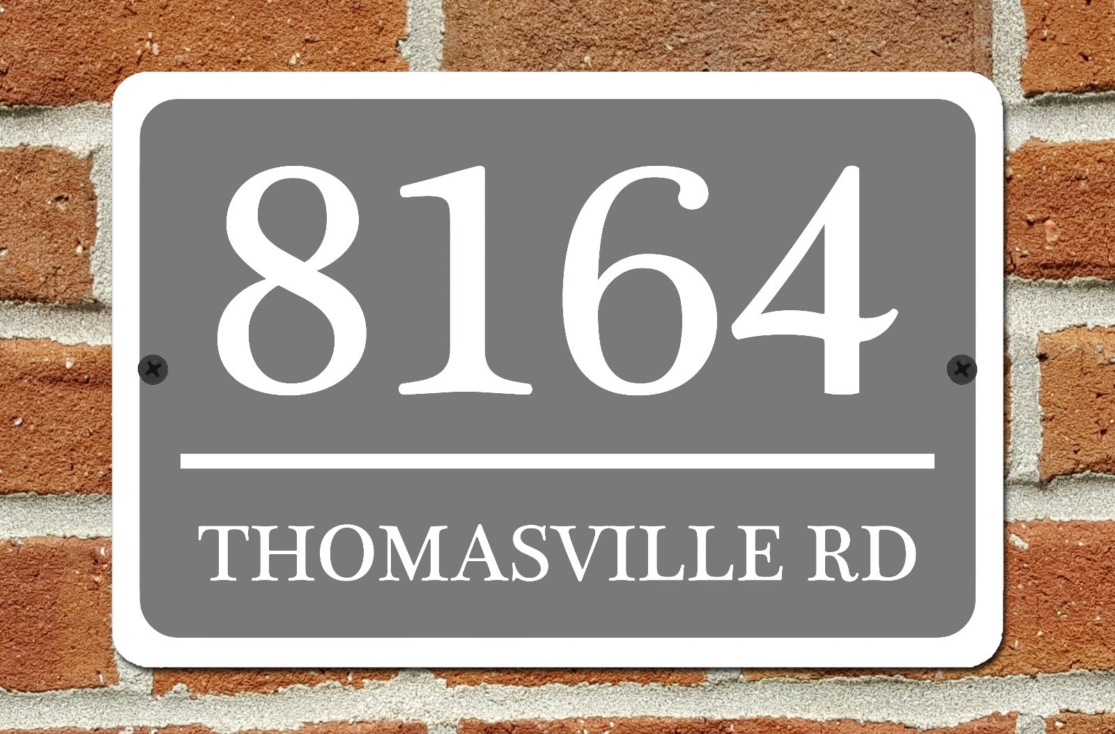 Personalized Home Address Sign Aluminum 12" x 8" Custom House Number Plaque gallery