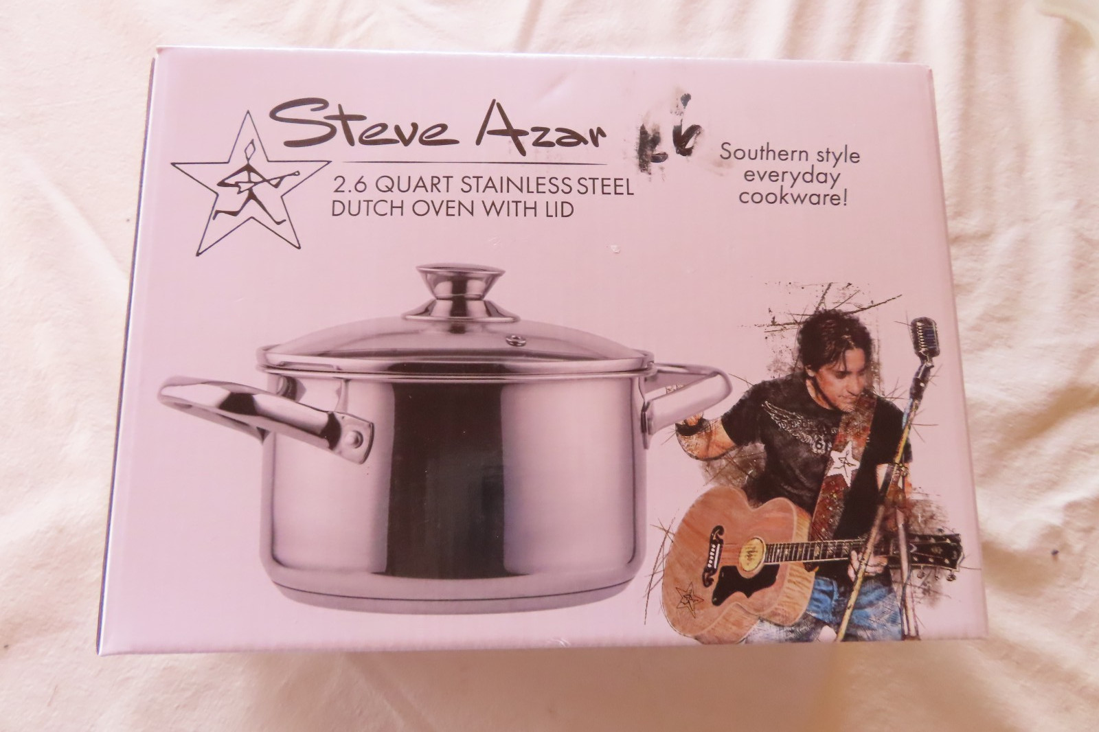 Steve Azar 2.6 Quart Stainless Steel Dutch Oven with Lid NEW gallery