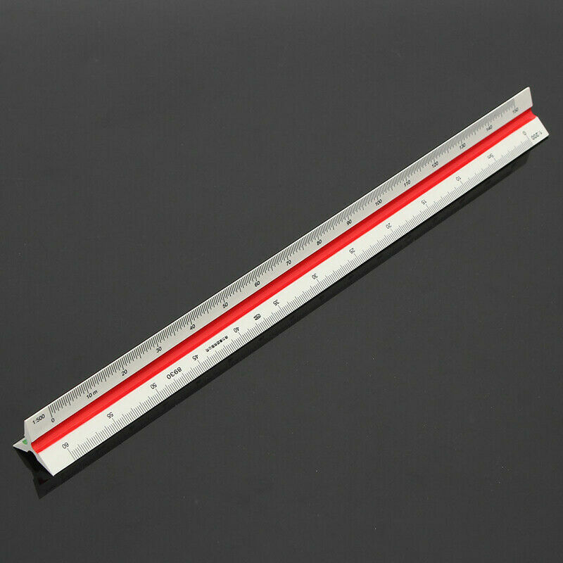 30cm/12" Solid Plastic Metric Triangular Scale Ruler Architect Engineers gallery