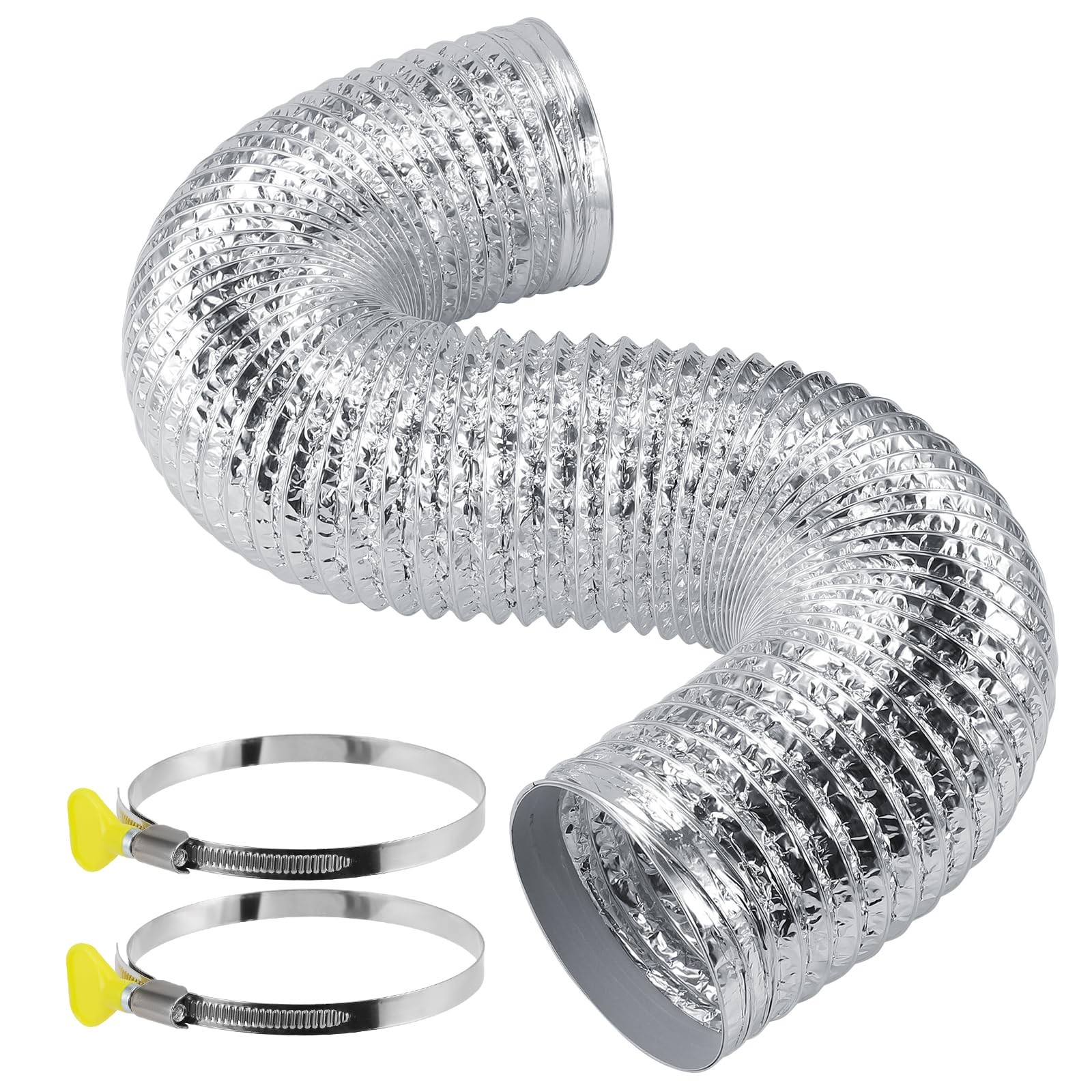 4 Inch Dryer Vent Hose Kit, Flexible Dryer Duct 3 FT for Tight Space, Extra-t... gallery