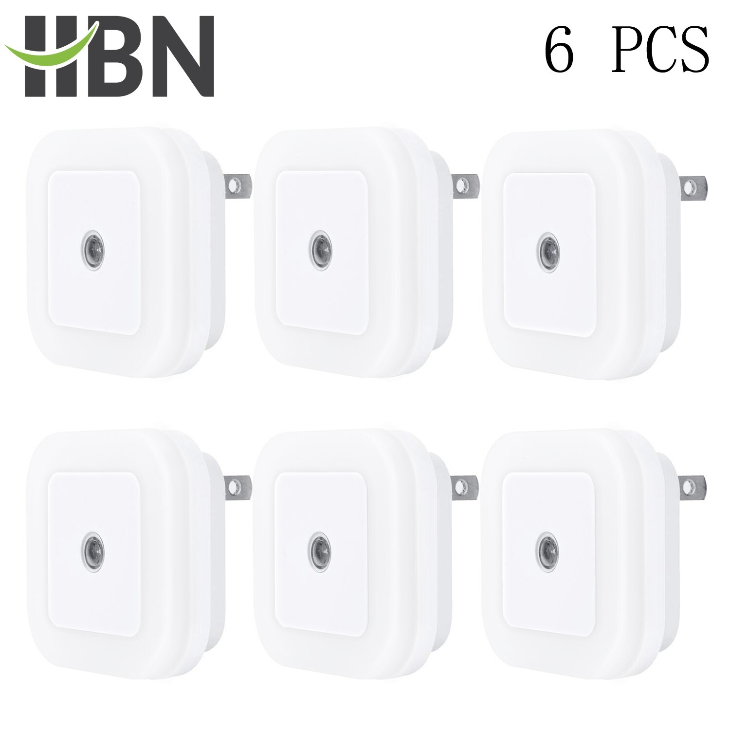6 Pcs LED Night Light Lamp with Smart Sensor Dusk to Dawn , Daylight White 0.4W gallery