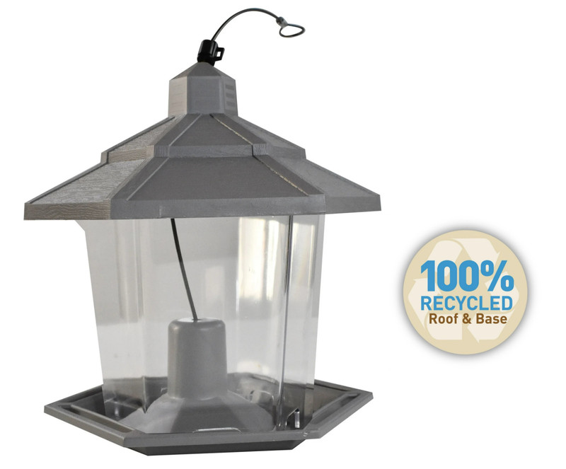Pennington Earth Smart, Gray Plastic, Hopper Wild Bird Feeder, 2.5 lb. Capacity gallery