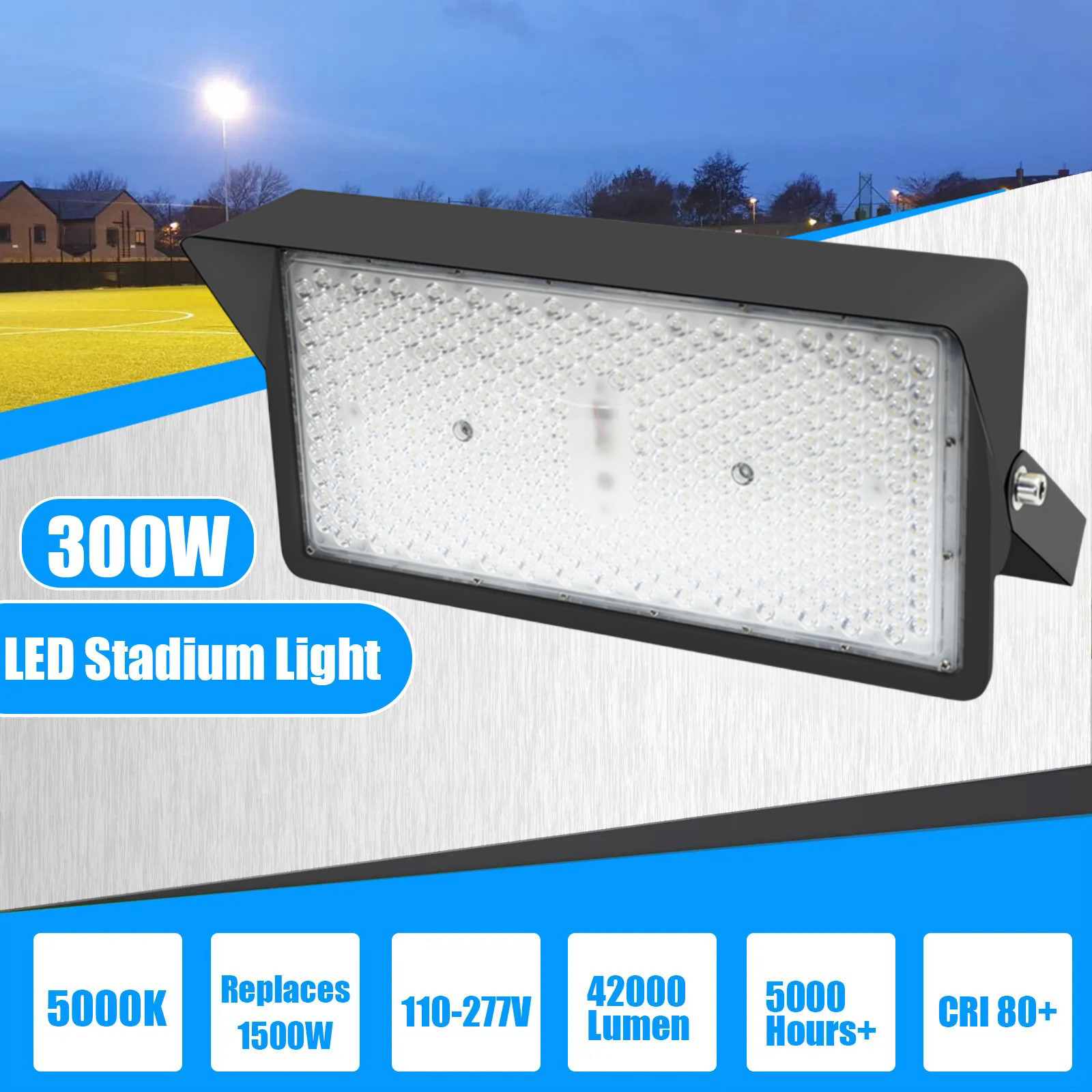 300 Watts LED Flood Light Outdoor,2000W Equivalent 5000K Daylight White. 42000LM gallery