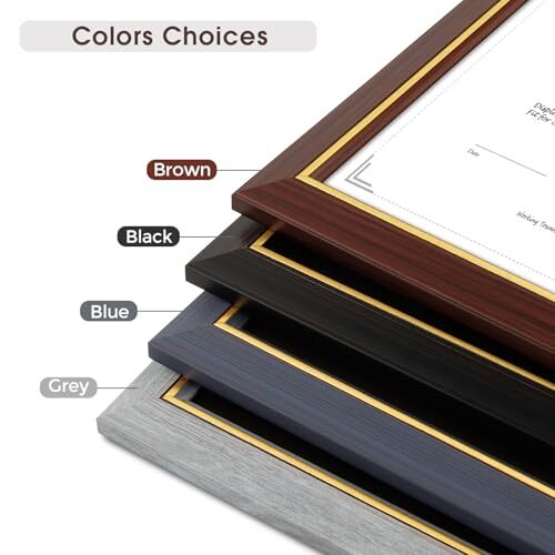 8.5x11 Certificate Frame with Black Over Gold Mat or 11x14 Frame without Mat gallery