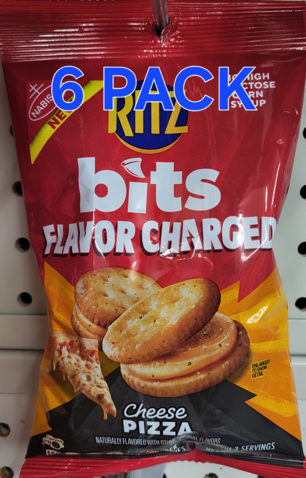 6 Pack RITZ Bits Flavor Charged Cheese Pizza Sandwich Crackers, X6 3 Oz Bags gallery